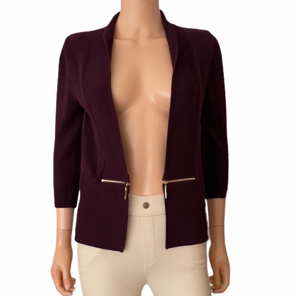 Ivanka Trump Burgundy Open Knit Sweater
